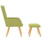 Preview: Relaxsessel mit Hocker Grün Stoff