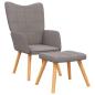 Preview: Relaxsessel mit Hocker Taupe Stoff