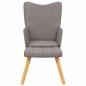 Preview: Relaxsessel mit Hocker Taupe Stoff