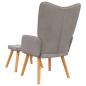 Preview: Relaxsessel mit Hocker Taupe Stoff