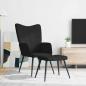 Preview: Relaxsessel mit Hocker Schwarz Stoff