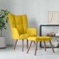 Preview: ARDEBO.de - Relaxsessel mit Hocker Senfgelb Samt