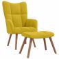Preview: Relaxsessel mit Hocker Senfgelb Samt