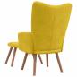 Preview: Relaxsessel mit Hocker Senfgelb Samt