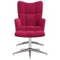 Preview: Relaxsessel mit Hocker Weinrot Samt