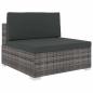 Preview: ARDEBO.de - Mittelsofa mit Kissen Modular Poly Rattan Grau