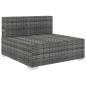 Preview: Mittelsofa mit Kissen Modular Poly Rattan Grau