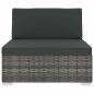 Preview: Mittelsofa mit Kissen Modular Poly Rattan Grau