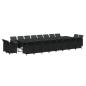 Preview: 21-tlg. Garten-Essgruppe mit Kissen Poly Rattan Schwarz