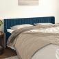 Preview: ARDEBO.de - Kopfteil mit Ohren Dunkelblau 203x16x78/88 cm Samt