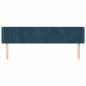 Preview: Kopfteil mit Ohren Dunkelblau 203x16x78/88 cm Samt