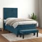 Preview: ARDEBO.de - Boxspringbett mit Matratze Dunkelblau 80x200 cm Samt