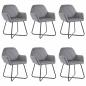 Preview: ARDEBO.de - Esszimmerstühle 6 Stk. Grau Samt
