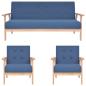 Preview: 3-tlg. Sofagarnitur Stoff Blau