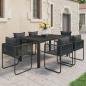 Preview: ARDEBO.de - 7-tlg. Garten-Essgruppe PVC Rattan Schwarz