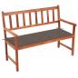 Preview: ARDEBO.de - Gartenbank mit Auflage 120 cm Massivholz Akazie
