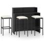 Preview: 4-tlg. Gartenbar-Set mit Kissen Schwarz