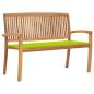 Preview: ARDEBO.de - Stapelbare Gartenbank mit Auflage 128,5 cm Massivholz Teak