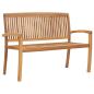 Preview: Stapelbare Gartenbank mit Auflage 128,5 cm Massivholz Teak