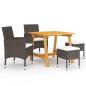 Preview: ARDEBO.de - 5-tlg. Garten-Essgruppe Braun
