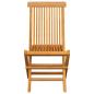 Preview: Klappstühle mit roten Kissen, 8-teilig, Massivholz Teakholz