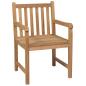 Preview: Gartenstühle 6 Stk. Graue Karomuster-Kissen Massivholz Teak