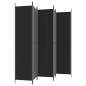 Preview: 5-tlg. Paravent Schwarz 250x220 cm Stoff
