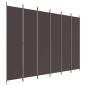 Preview: 6-tlg. Paravent Braun 300x220 cm Stoff