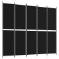 Preview: 5-tlg. Paravent Schwarz 250x220 cm Stoff