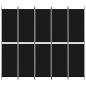 Preview: 5-tlg. Paravent Schwarz 250x220 cm Stoff