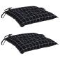 Preview: Stuhlkissen 2 Stk. Schwarz Karomuster 40x40x7 cm Stoff