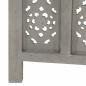 Preview: 4-tlg. Raumteiler Handgeschnitzt Grau 160×165 cm Mangoholz