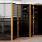 Preview: ARDEBO.de - 6-tlg. Raumteiler Schwarz 420x180 cm