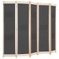 Preview: 5-teiliger Raumteiler Grau 200 x 170 x 4 cm Stoff