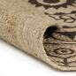 Preview: Teppich Handgefertigt Jute mit Dunkelbraunem Aufdruck 150 cm