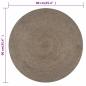 Preview: Teppich Handgefertigt Jute Rund 90 cm Grau