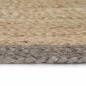 Preview: Teppich Handgefertigt Jute mit Grauem Rand 90 cm