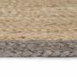 Preview: Teppich Handgefertigt Jute mit Grauem Rand 150 cm