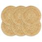 Preview: ARDEBO.de - Tischsets 6 Stk. Natur 38 cm Rund Jute