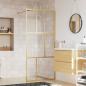 Preview: ARDEBO.de - Duschwand für Begehbare Dusche mit ESG Klarglas Golden 90x195cm