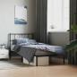 Preview: ARDEBO.de - Bettgestell mit Kopfteil Metall Schwarz 75x190 cm