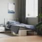 Preview: ARDEBO.de - Metallbett ohne Matratze mit Kopfteil Weiß 75x190 cm