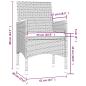 Preview: 7-tlg. Garten-Essgruppe mit Auflagen Poly Rattan Schwarz & Grau