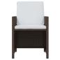 Preview: 19-tlg. Garten-Essgruppe mit Kissen Poly Rattan Braun
