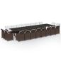 Preview: 21-tlg. Garten-Essgruppe mit Kissen Poly Rattan Braun