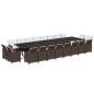 Preview: 21-tlg. Garten-Essgruppe mit Kissen Poly Rattan Braun