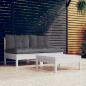 Preview: ARDEBO.de - 3-tlg. Garten-Lounge-Set mit Anthrazit Kissen Kiefernholz