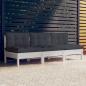 Preview: ARDEBO.de - 3-Sitzer-Gartensofa mit Anthrazit Kissen Massivholz Kiefer