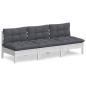 Preview: 3-Sitzer-Gartensofa mit Anthrazit Kissen Massivholz Kiefer