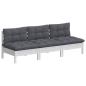Preview: 3-Sitzer-Gartensofa mit Anthrazit Kissen Massivholz Kiefer